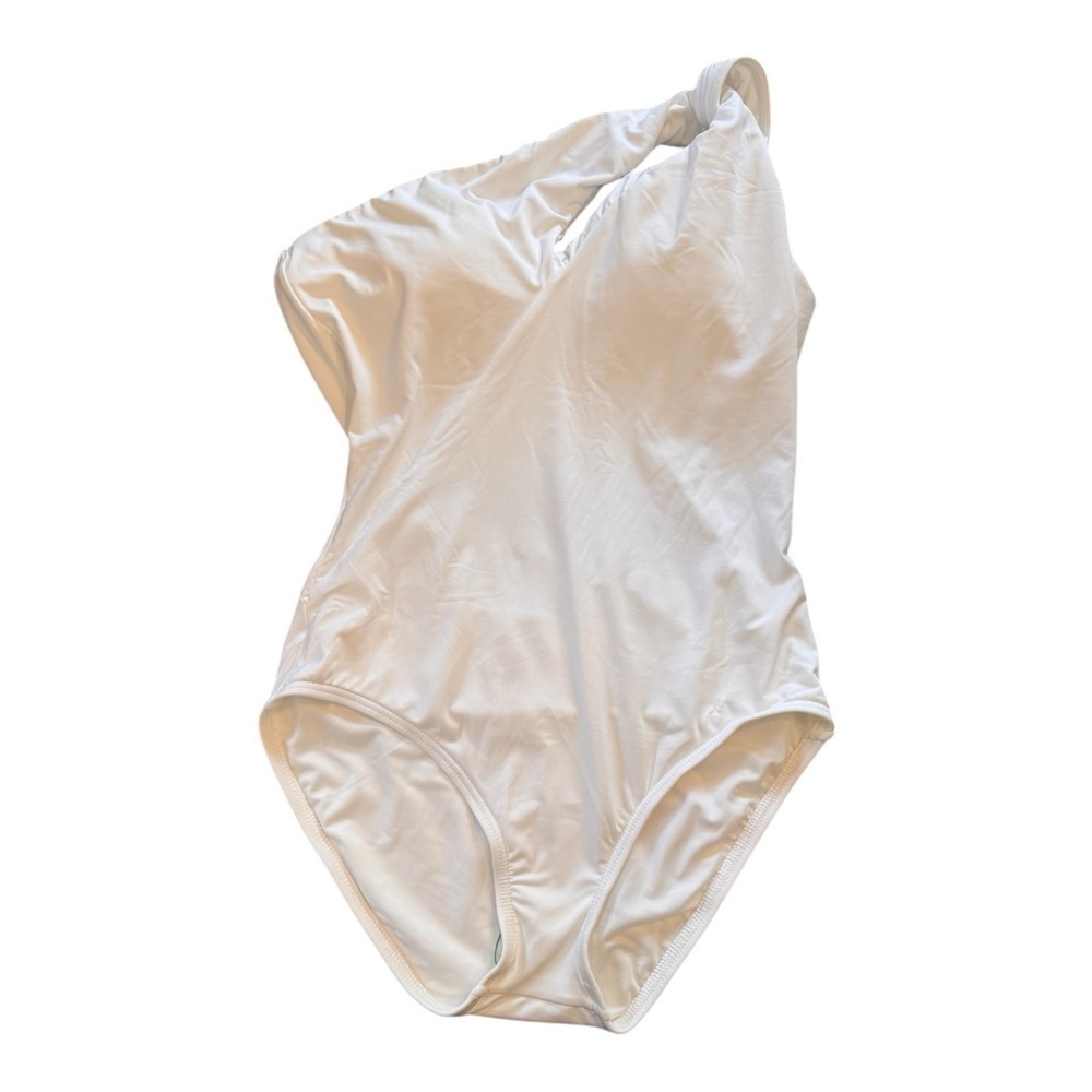 CARMEN MARC VALVO One Shoulder One Piece Twisted Tides - White NWT - Picture 2 of 5